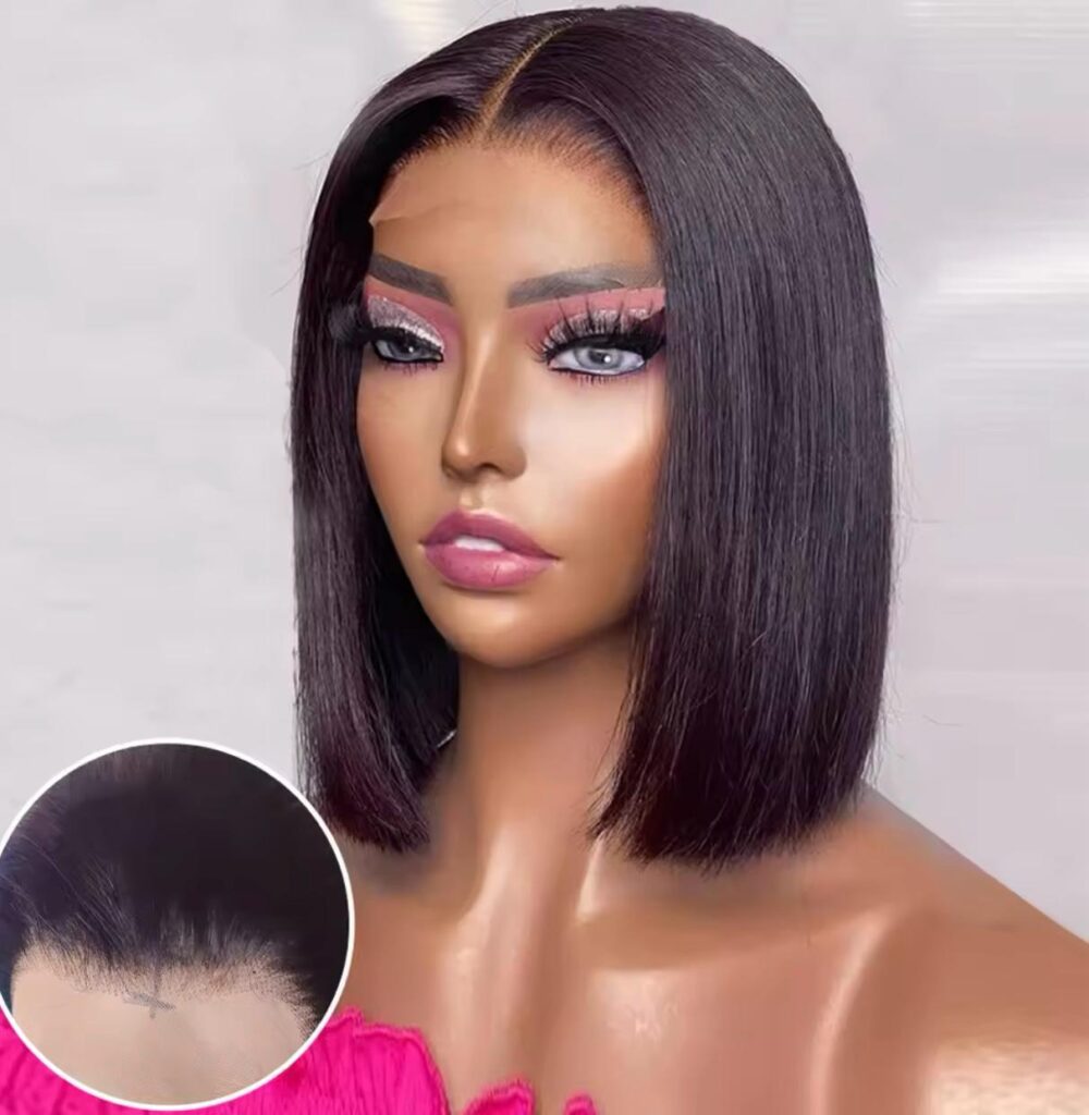 100% Glueless human hair wig Hair Color #B - Image 4