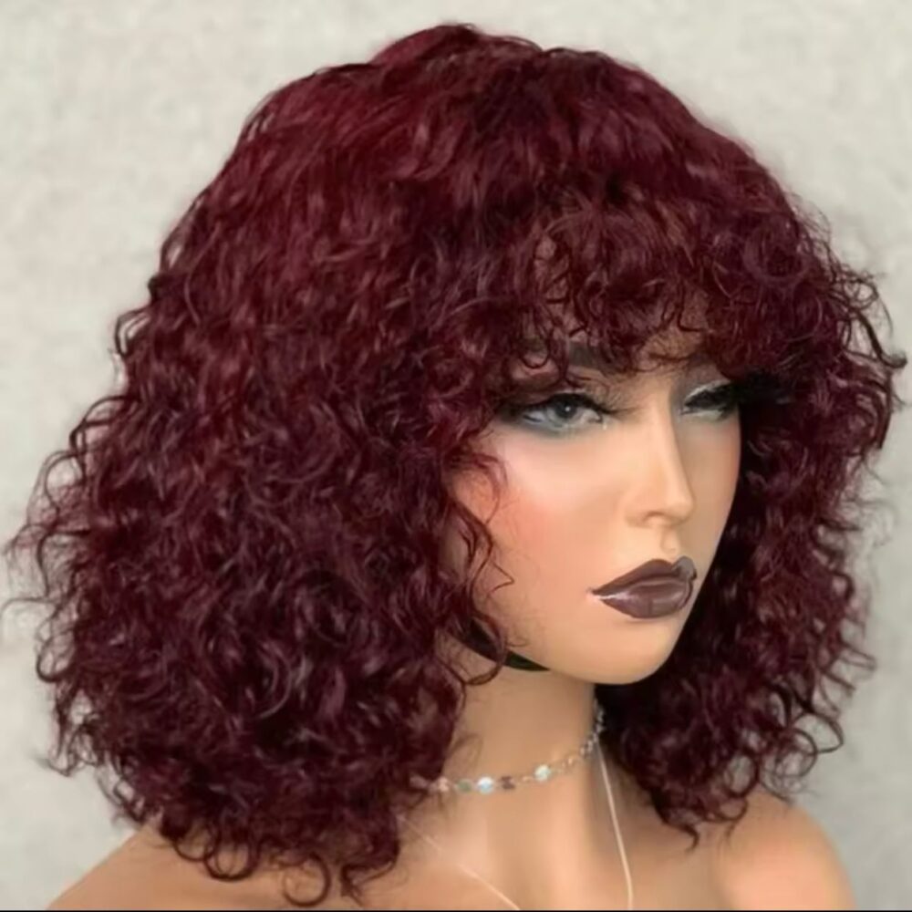Curly Bob Human Hair Wig - Image 3