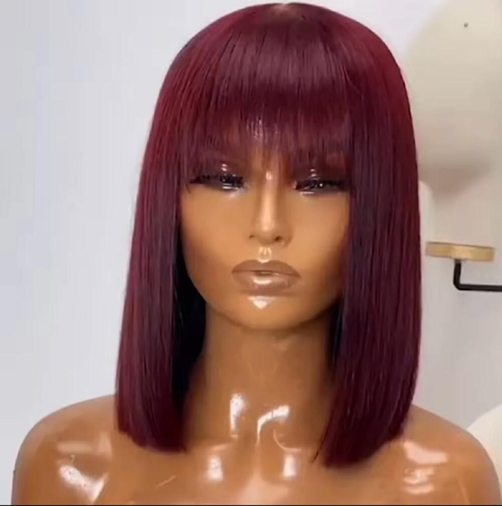 Straight Bob Human Hair Wig With a Bang - Image 4