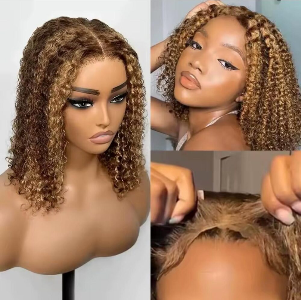 Curly Short Bob Human Hair Wig - Image 4
