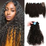 Jerry Kinky Curly fiber synthetic Hair Extensions with lace Closure